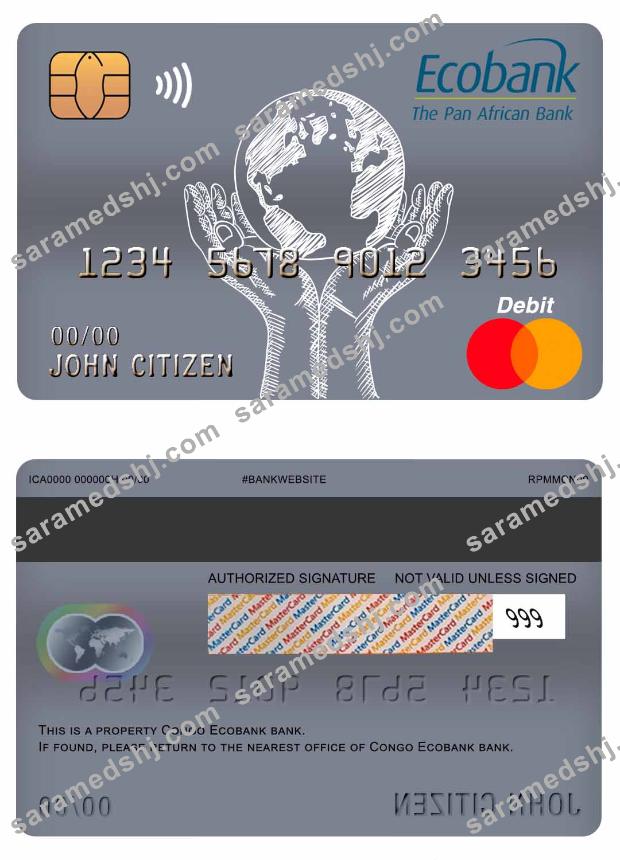 Congo Ecobank bank master debit card